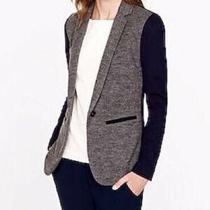 J. Crew Women's Contrast Knit Blend Jacket - Navy/Charcoal, Size 4